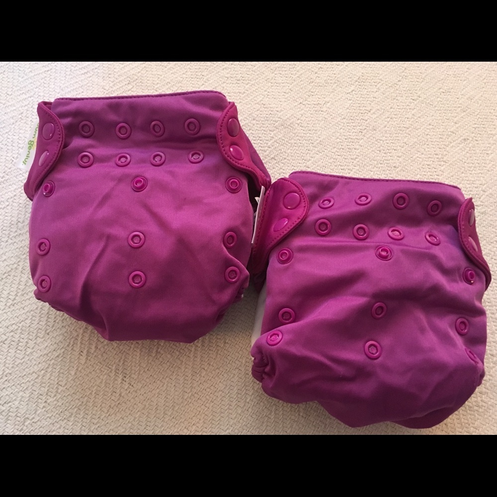 Two EUC BumGenius Freetime cloth diapers